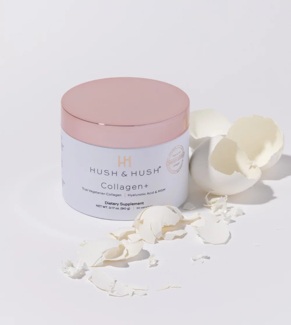 HUSH & HUSH - Collagen + Wegetariański suplement diety dla skóry, włosów, paznokci i stawów 90 g