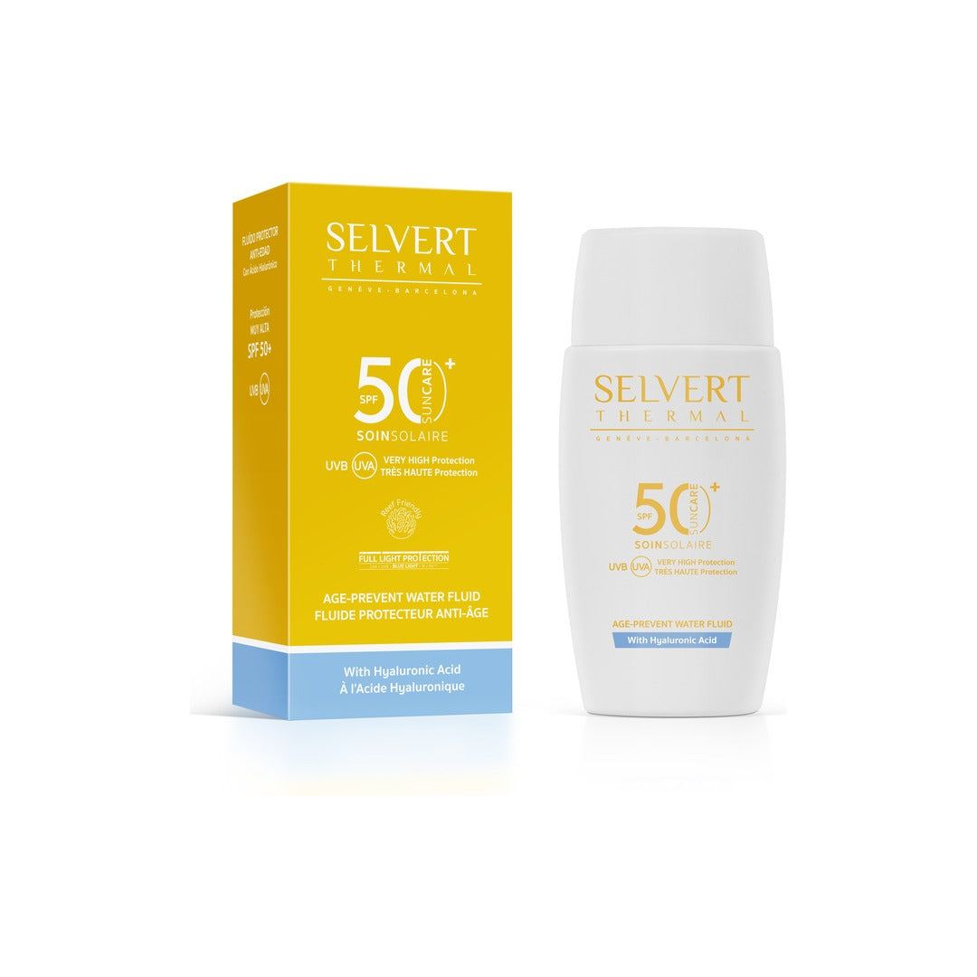 Selvert Thermal - AGE-PREVENT WATER FLUID SPF 50+ Ultra-lekki fluid SPF 50+ z kwasem hialuronowym 50 ml