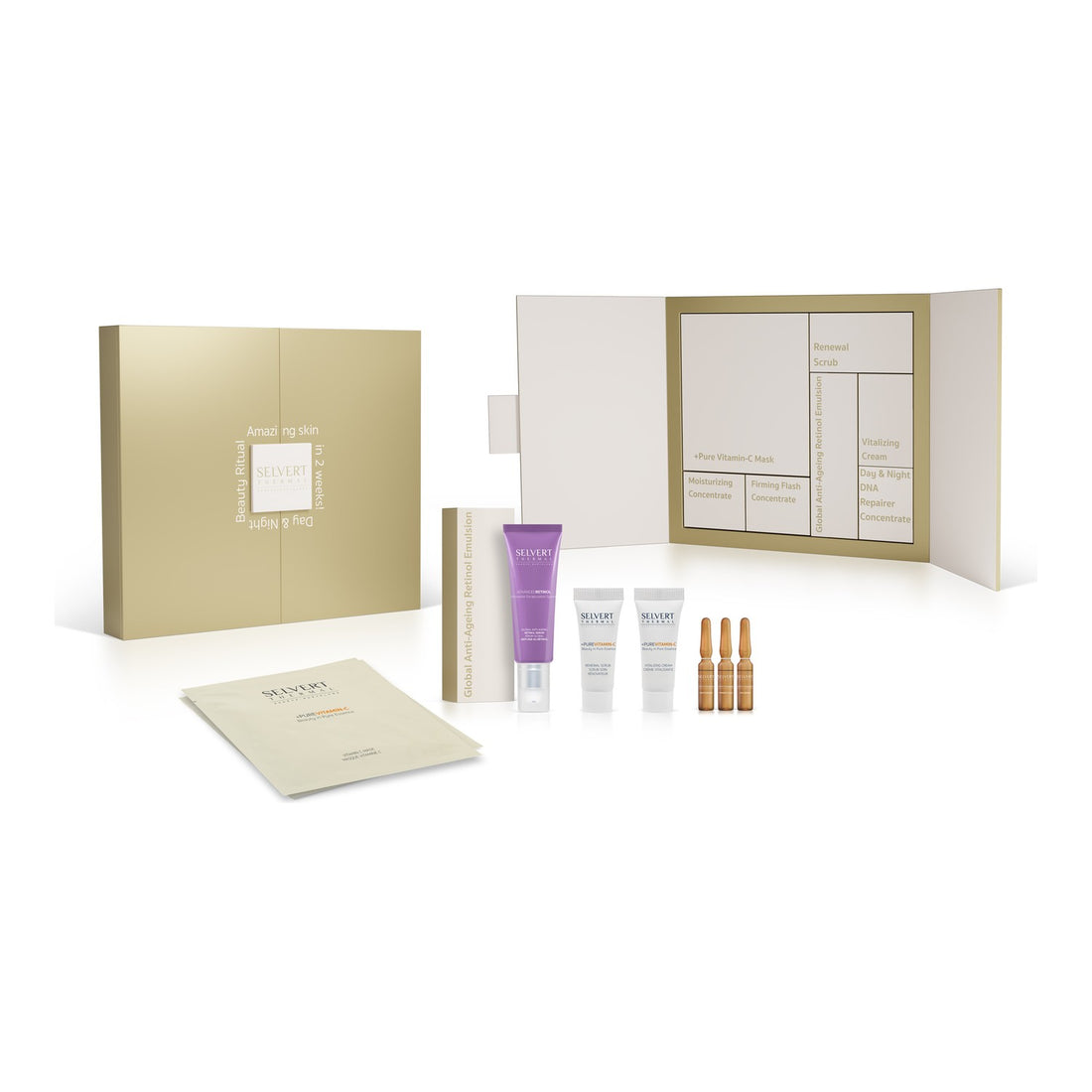 Selvert Thermal - ST-Intensive Day &amp; Night Ritual Zestaw na dwutygodniową kurację: krem z retinolem 50 ml, maska, scrub,