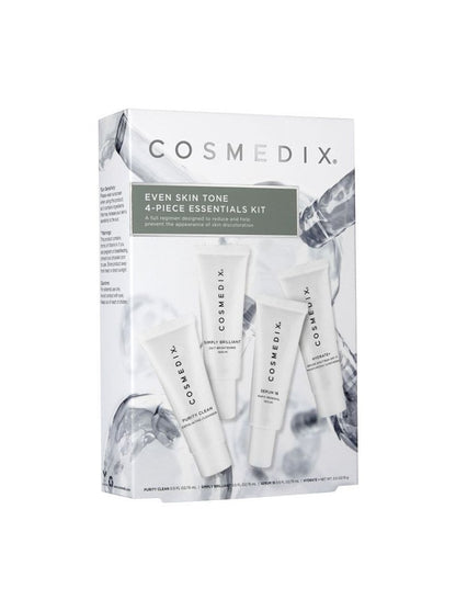 Cosmedix - Even Tone Skin 4-piece Essentials Kit Zestaw pielęgnacyjny na przebarwienia 4x 15 ml