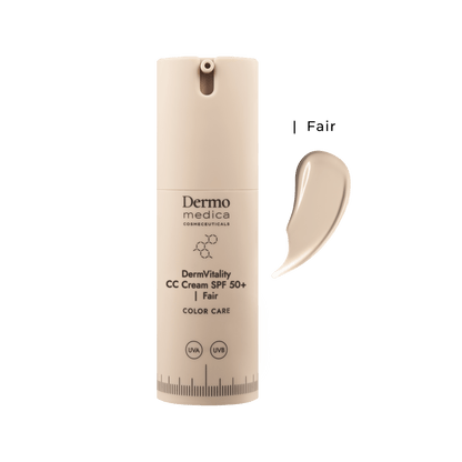 Dermomedica - DermVitality CC Cream SPF 50 Koloryzujący krem korygujący z bardzo wysoką ochroną UVA/UVB i właściwościami pielęgnacyjnymi FAIR 30 ml