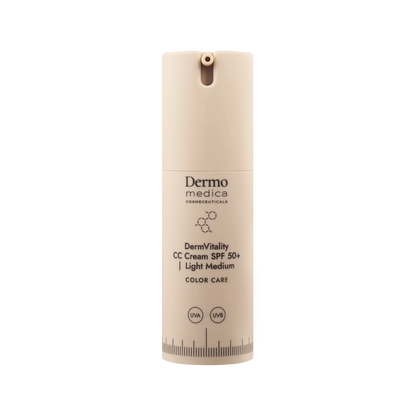 Dermomedica - DermVitality CC Cream SPF 50 Koloryzujący krem korygujący z bardzo wysoką ochroną UVA/UVB i właściwościami pielęgnacyjnymi LIGHT MEDIUM 30 ml