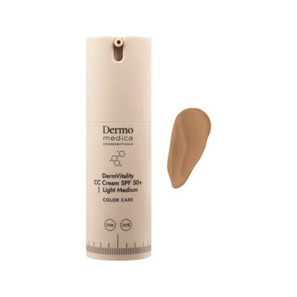 Dermomedica - DermVitality CC Cream SPF 50 Koloryzujący krem korygujący z bardzo wysoką ochroną UVA/UVB i właściwościami pielęgnacyjnymi LIGHT MEDIUM 30 ml