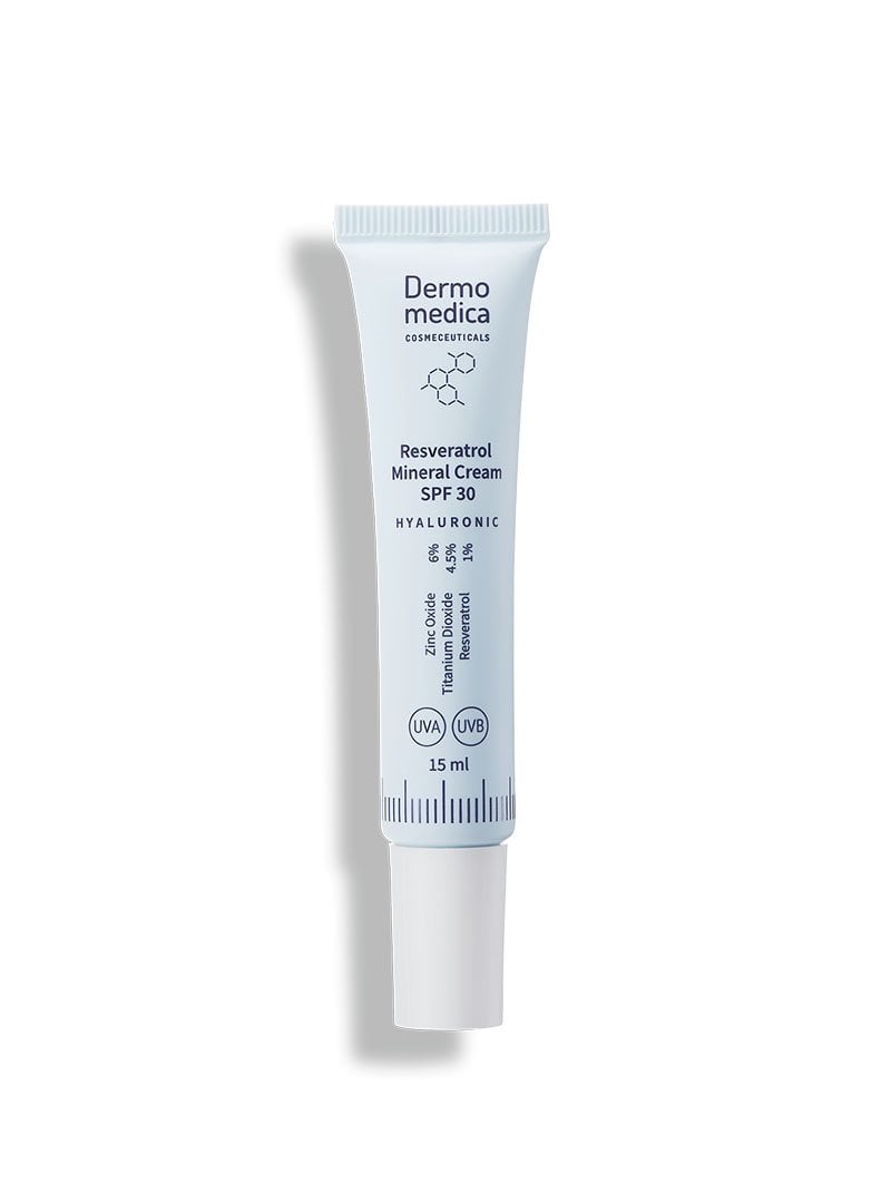 Dermomedica - Resveratrol mineral cream Przeciwzmarszczkowy krem z resweratrolem i filtrem SPF 30 MINI 15 ml