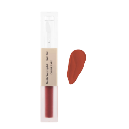 Dermomedica - Double Touch Lipstick Dwufazowa pomadka o ekstremalnej trwałości i zmysłowym połysku SATIN RED 2 x 1,72 ml