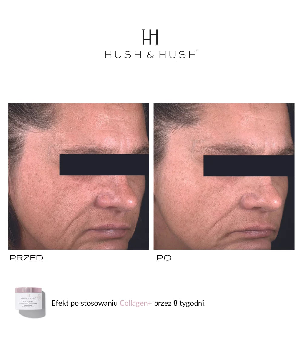 HUSH &amp; HUSH - Collagen + Wegetariański suplement diety dla skóry, włosów, paznokci i stawów 90 g