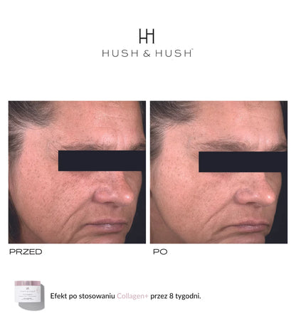 HUSH &amp; HUSH - Collagen + Wegetariański suplement diety dla skóry, włosów, paznokci i stawów 90 g