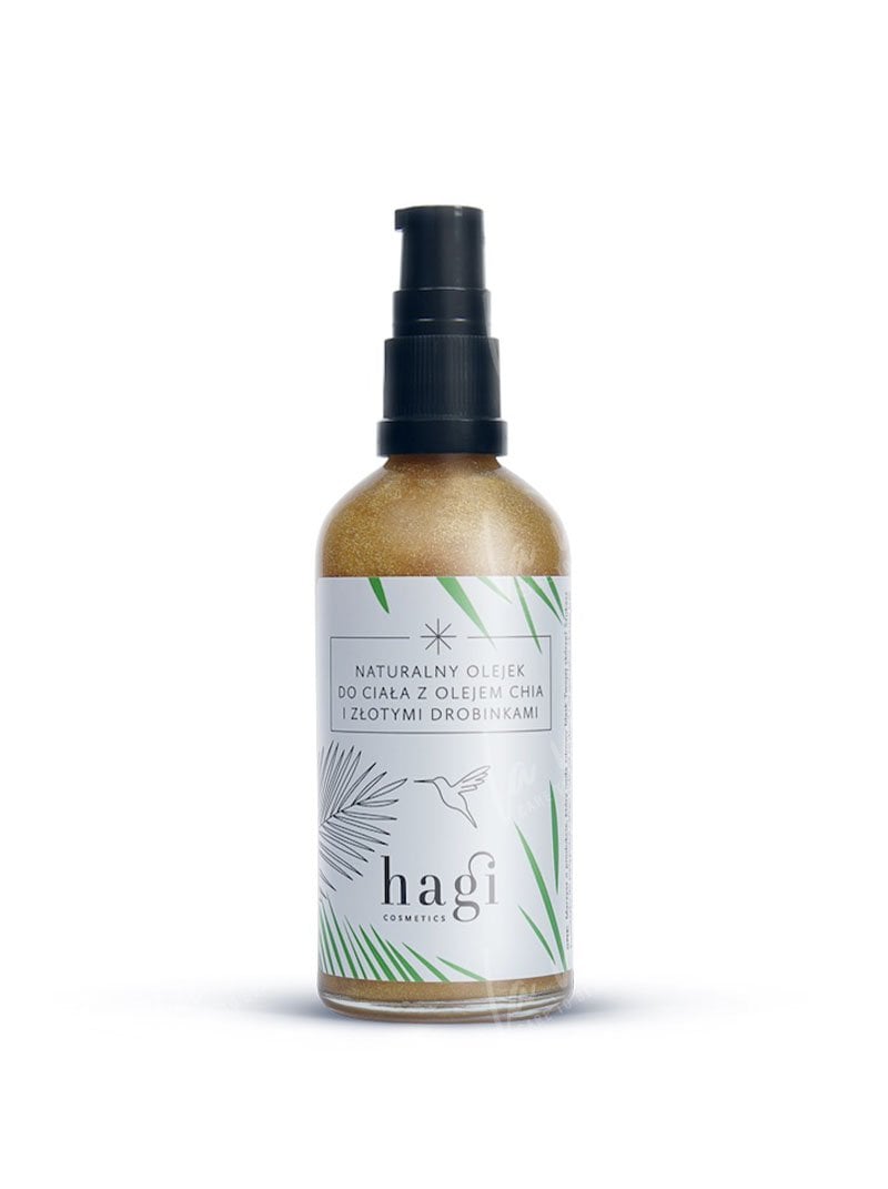 Hagi Hagi - Naturalny olejek do ciała z olejem chia i złotymi drobinkami 100 ml