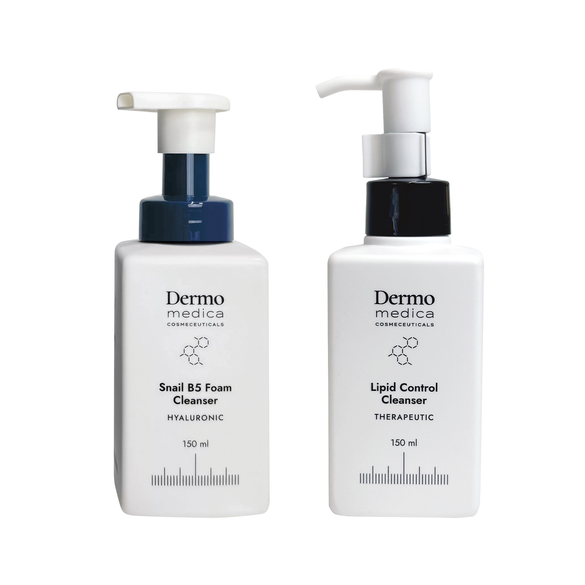 Dermomedica Dermomedica - Lipid Control Cleanser + Snail B5 Foam Cleanser Zestaw Olejek myjący z witaminą E i olejkiem lawendowym + Pianka myjąca z ekstraktem ze śluzu ślimaka 2x150 ml