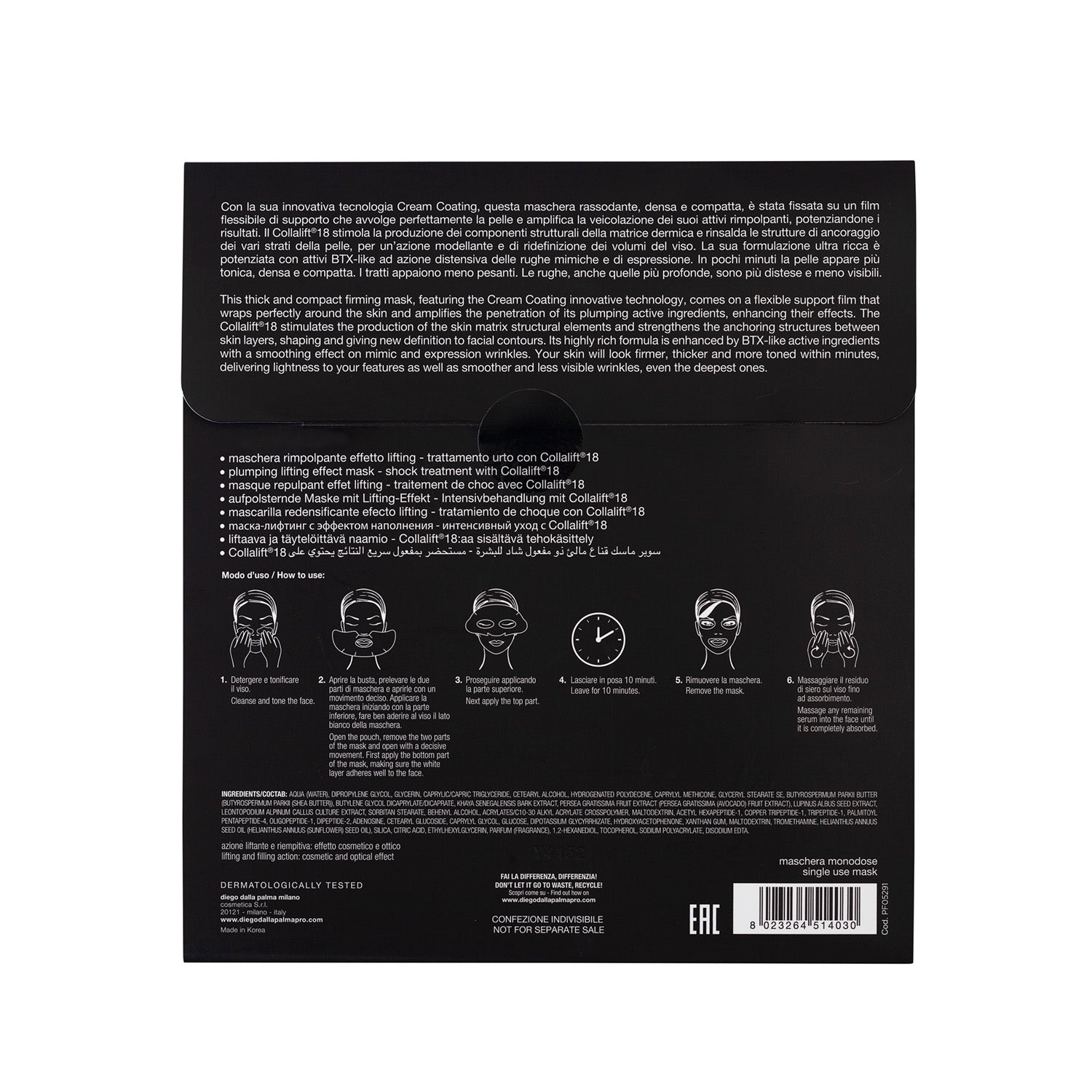 Diego dalla Palma - Supermask Fillift Plumping Lifting Effect Mask Superwypełniająca maska z efektem liftingu 2 szt