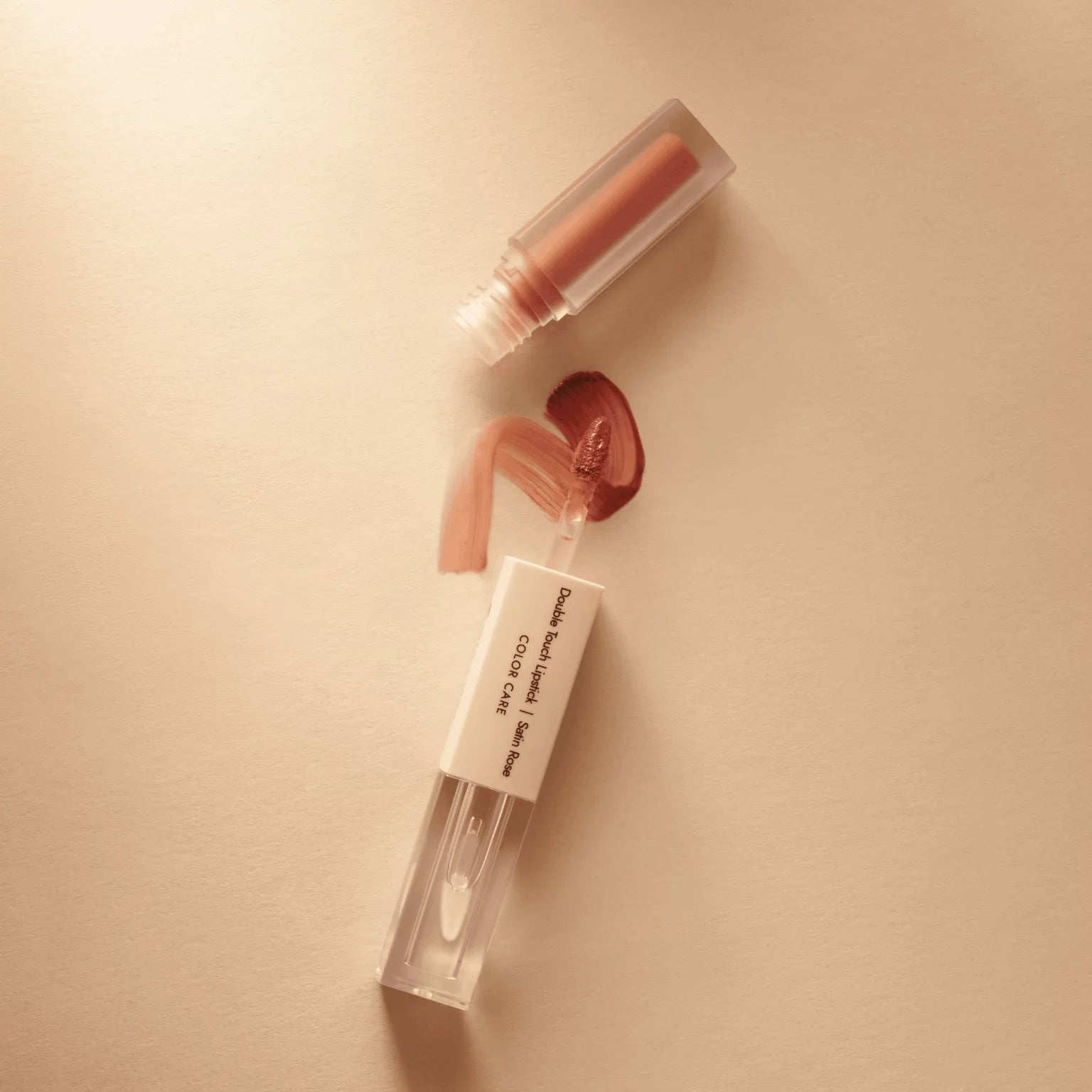 Dermomedica - Double Touch Lipstick Dwufazowa pomadka o ekstremalnej trwałości i zmysłowym połysku SATIN ROSE 2 x 1,72 ml