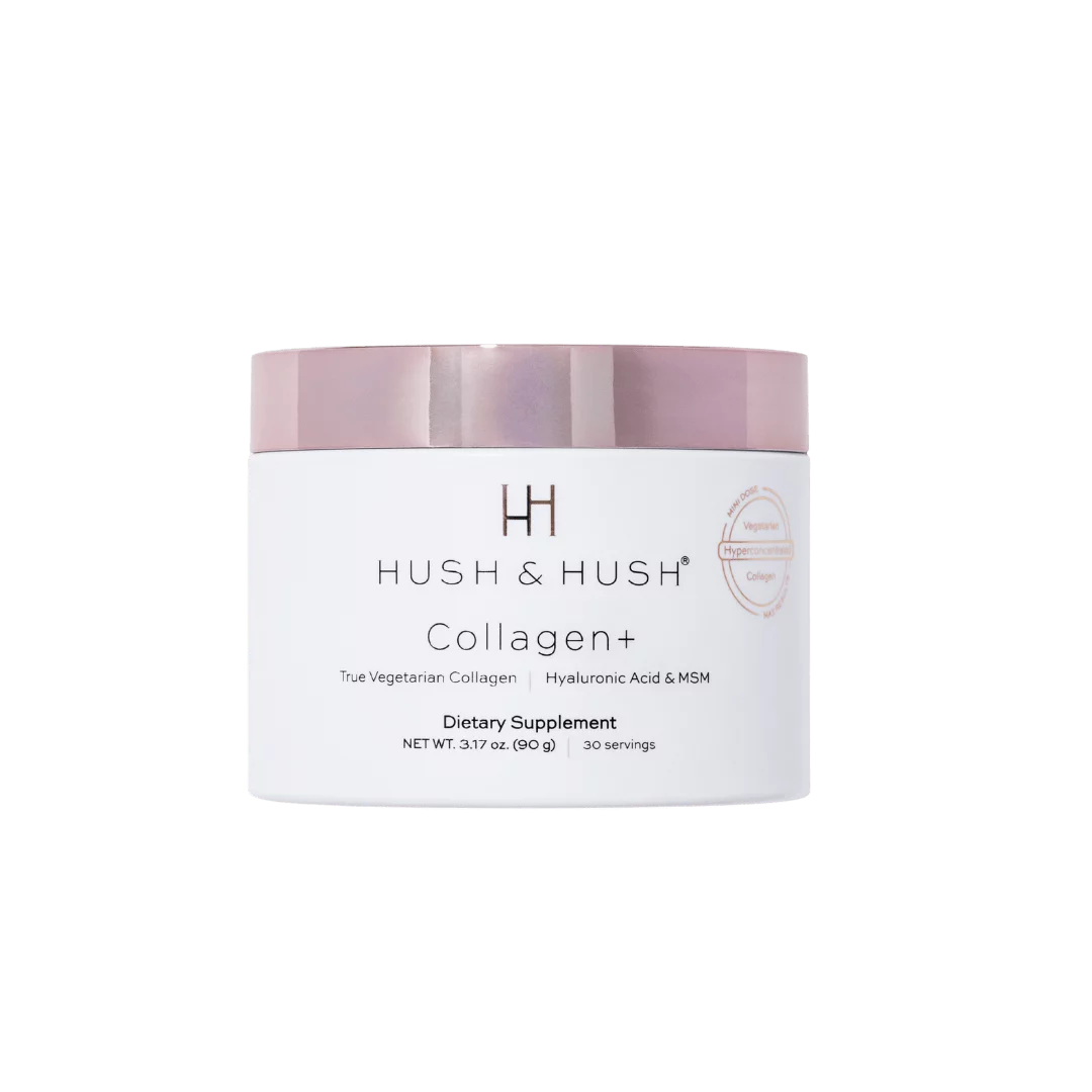 HUSH &amp; HUSH - Collagen + Wegetariański suplement diety dla skóry, włosów, paznokci i stawów 90 g