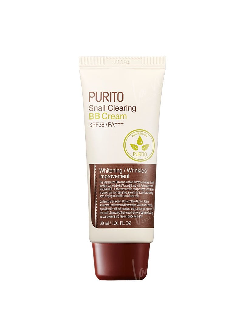 Purito Purito - Snail clearing BB cream #21 light beige Krem BB z wyciągiem ze śluzu ślimaka odcień 21 30 ml jasny beż