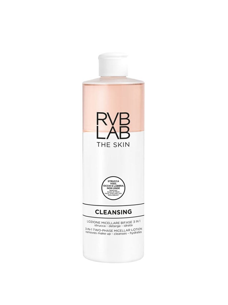 RVB LAB The Skin - Microbioma Two-phase micellar lotion face-eyes-lips Dwufazowy zmywacz makijażu (płyn micelarny) 3w1 400 ml