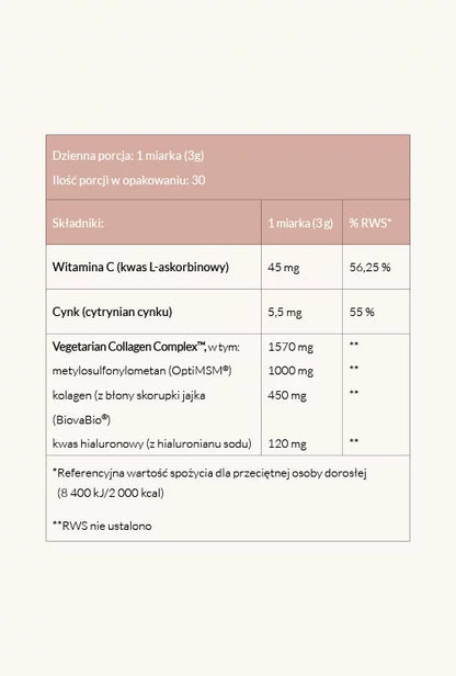 HUSH &amp; HUSH - Collagen + Wegetariański suplement diety dla skóry, włosów, paznokci i stawów 90 g