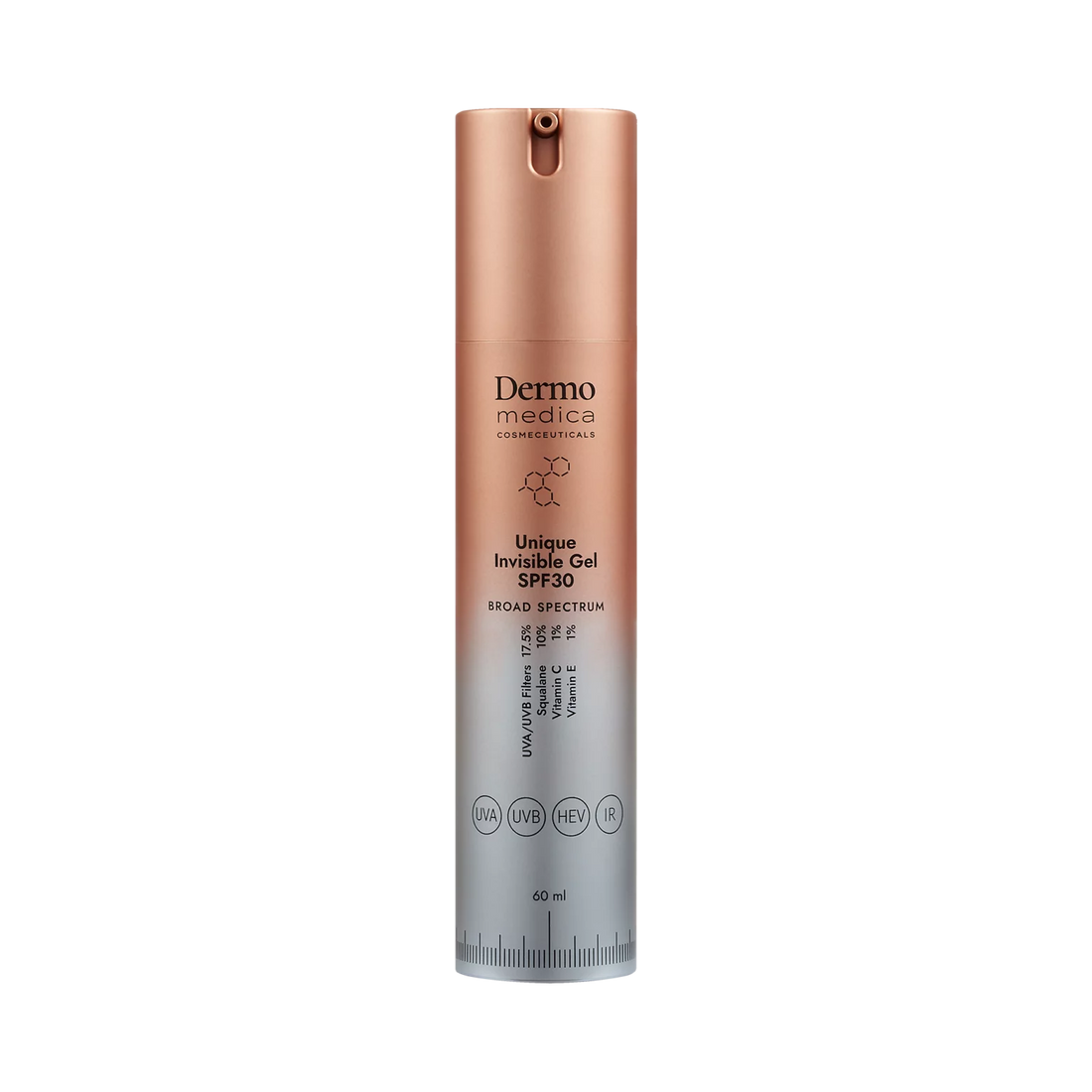 Dermomedica - Unique Invisible Gel Unikatowe, żelowe serum z filtrami organicznymi SPF 30 60 ml