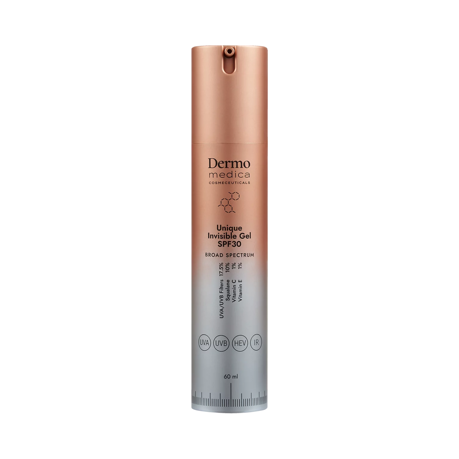 Dermomedica - Unique Invisible Gel Unikatowe, żelowe serum z filtrami organicznymi SPF 30 60 ml