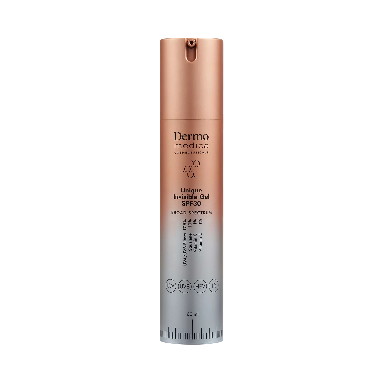 Dermomedica - Unique Invisible Gel Unikatowe, żelowe serum z filtrami organicznymi SPF 30 60 ml
