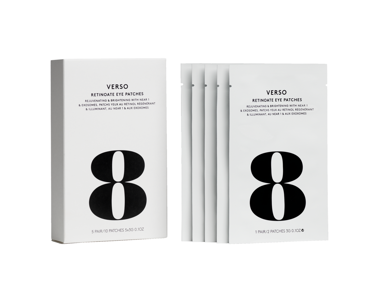 Verso - Retinoate Eye Patches 5 Pairs Odmładzające i rozjaśniające hydrożelowe płatki pod oczy z NEAR 1 i egzosomami 5 par