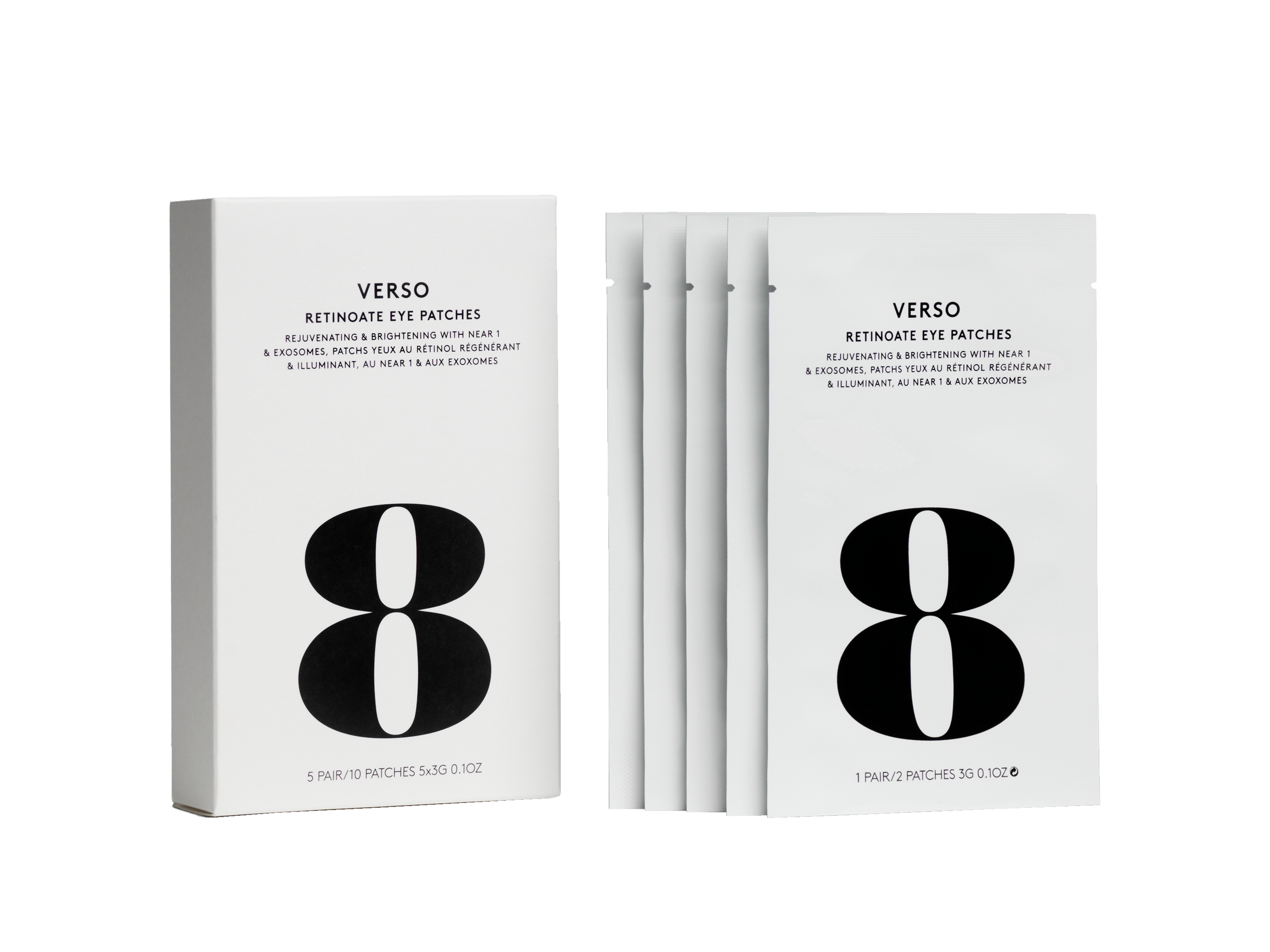 Verso - Retinoate Eye Patches 5 Pairs Odmładzające i rozjaśniające hydrożelowe płatki pod oczy z NEAR 1 i egzosomami 5 par