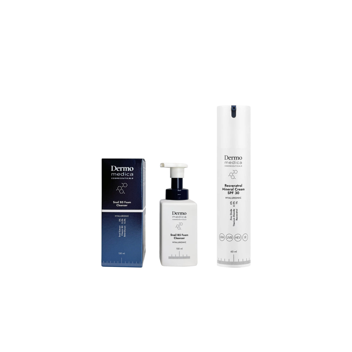 Dermomedica - Snail B5 Foam Cleanser + Resveratrol Mineral Cream Zestaw