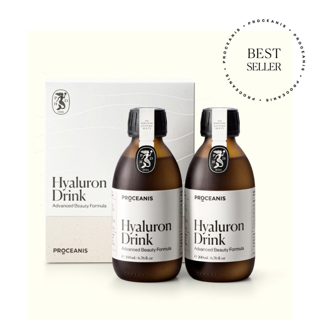 Proceanis - Hyaluron Drink Zestaw dwóch napojów hialuronowych, naturalny wegański suplement diety 2 x 200 ml