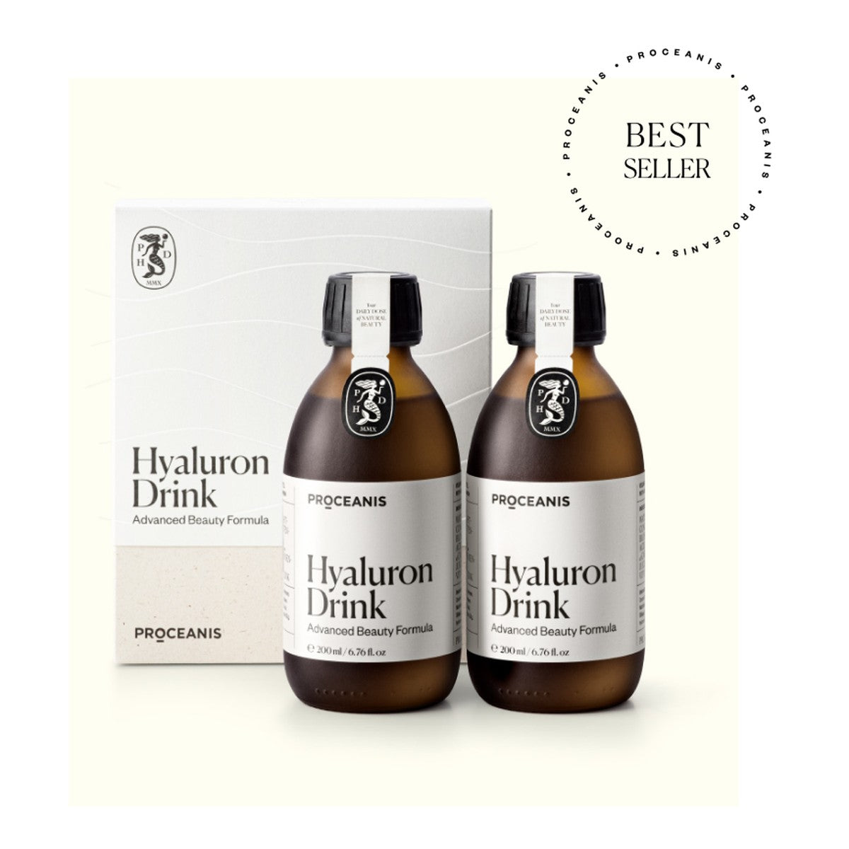 Proceanis - Hyaluron Drink Zestaw dwóch napojów hialuronowych, naturalny wegański suplement diety 2 x 200 ml