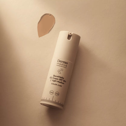 Dermomedica - DermVitality CC Cream SPF 50 Koloryzujący krem korygujący z bardzo wysoką ochroną UVA/UVB i właściwościami pielęgnacyjnymi LIGHT MEDIUM 30 ml