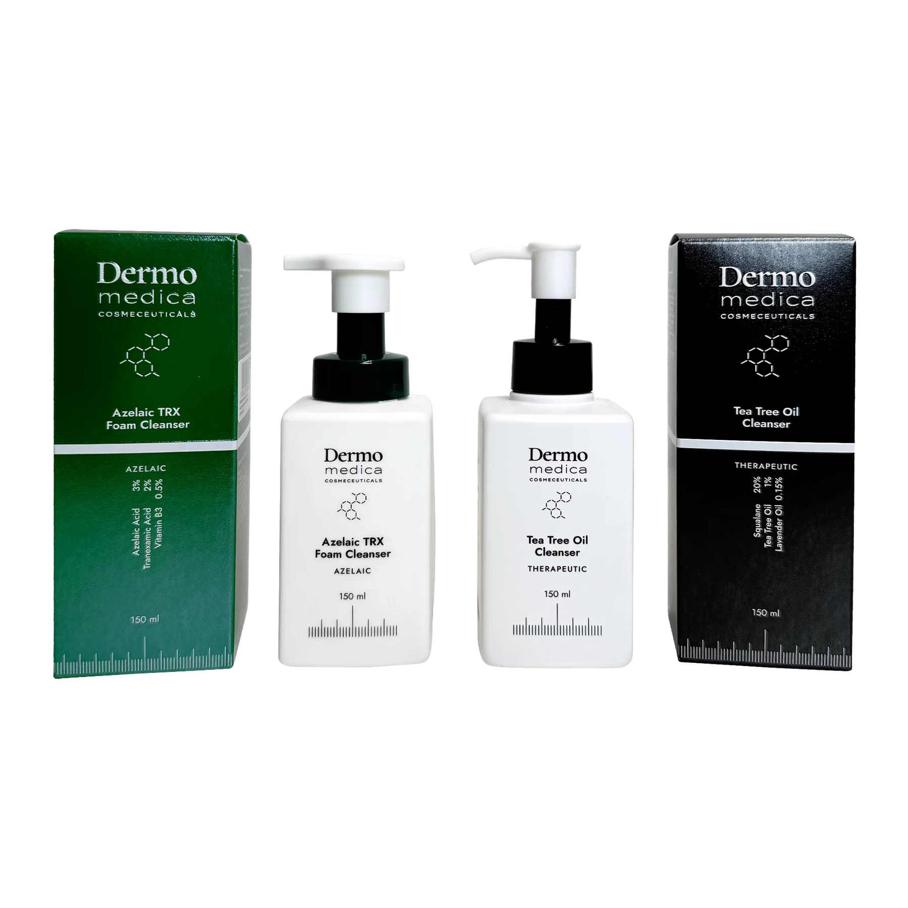 Dermomedica Dermomedica - Tea Tree Oil Cleanser + Azelaic TRX Foam Cleanser Zestaw Olejek myjący z wyciągiem z drzewka herbacianego + Pianka do mycia z kwasem azelainowym 2x150 ml